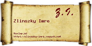 Zlinszky Imre névjegykártya